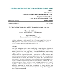 No Pain, No Gain? Motivation and Self-Regulation in Music Learning