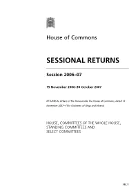 Sessional Returns