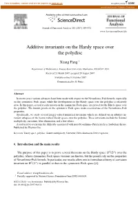 Additive Invariants on the Hardy Space Over the Polydisc