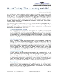 Aircraft Tracking: What Is Currently Available?
