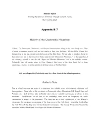 Appendix B.7 History of the Charismatic Movement Author's Note