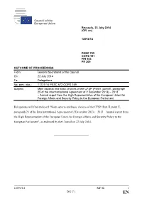 Aspects and Basic Choices of the CFSP (Part II, Point E, Paragraph 25
