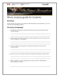 Music Analysis Guide for Students