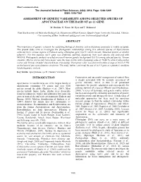Phylogenetic Analysis of Selected