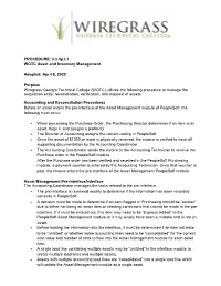 PROCEDURE: 3.3.9P.L1 WGTC Asset and Inventory Management Adopted