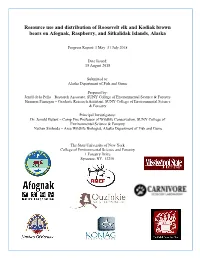 Resource Use and Distribution of Roosevelt Elk and Kodiak Brown Bears on Afognak, Raspberry, and Sitkalidak Islands, Alaska