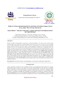 Study of Vertical and Horizontal Forest Structure in Northern Zagros Forest (Case Study: West of Iran, Oak Forest)