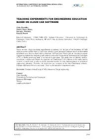 Teaching Experiments for Engineering Education Based on Cloud Cad Software