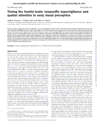 Unspecific Hypervigilance and Spatial Attention in Early Visual Perception