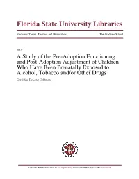 A Study of the Pre-Adoption Functioning and Post-Adoption