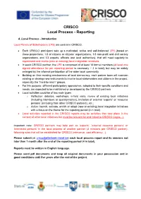 CRISCO Local Process Reporting Template Vfinal Jonava