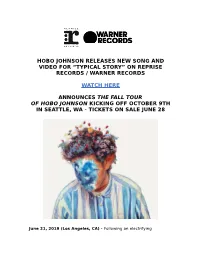 Hobo Johnson Releases New Song and Video for “Typical Story” on Reprise Records / Warner Records