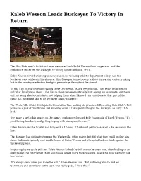 Kaleb Wesson Leads Buckeyes to Victory in Return
