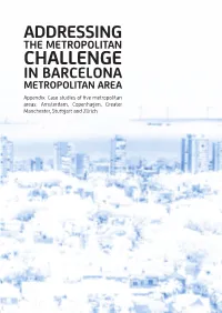 ADDRESSING the METROPOLITAN CHALLENGE in BARCELONA METROPOLITAN AREA Appendix