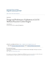 Design and Performance Evaluations of a LO2/Methane Reaction Control Engine" (2016)