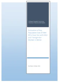 Estimation of Key Population Size of Men Who Have Sex with Men and Transgender Women in Belize