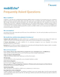 Mobilecho® Frequently Asked Questions