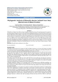Phylogenetic Analysis of Chlamydia Abortus Isolated from Fetus Aborted Ewes of Alborz Province