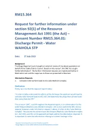RM15.364 Request for Further Information Under Section 92(1) Of