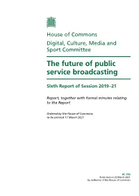 The Future of Public Service Broadcasting