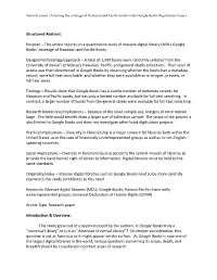 This Article Reports on a Quantitative Study of Massive Digital Library (MDL) Google Books’ Coverage of Hawaiian and Pacific Books