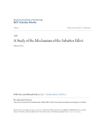 A Study of the Mechanism of the Sabattier Effect Steven Oshry