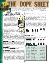 Dope Sheet Week 9 (Vs. Pit) WEB SITE.Qxd