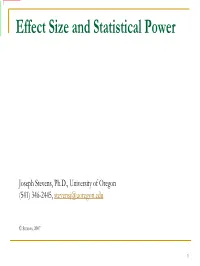 Effect Size and Statistical Power