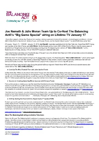 Joe Namath & Julie Moran Team up to Co-Host the Balancing