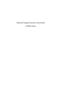 National Integrity System Assessment LITHUANIA 2