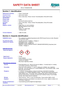 SAFETY DATA SHEET Silicon Tetrachloride