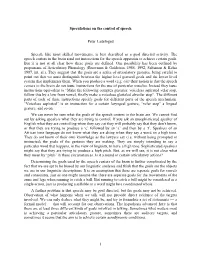 The Control of Speech