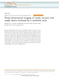 Three-Dimensional Imaging of Cavity Vacuum with Single Atoms Localized by a Nanohole Array