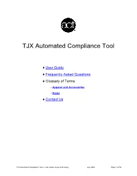 TJX Automated Compliance Tool