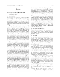 Tugboat, Volume 19 (1998), No. 2 115 an Overview of Indic Fonts For