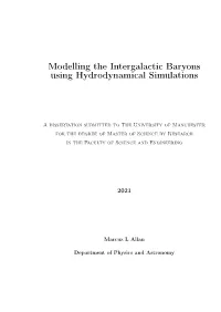 Modelling the Intergalactic Baryons Using Hydrodynamical Simulations