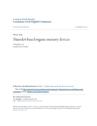 Nanodot-Based Organic Memory Devices Zhengchun Liu Louisiana Tech University