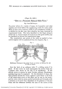 Note on a Pneumatic Balanced Slide Value. (Including