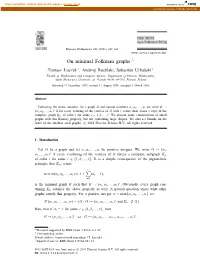 On Minimal Folkman Graphs