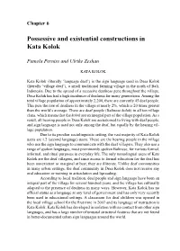 Possessive and Existential Constructions in Kata Kolok