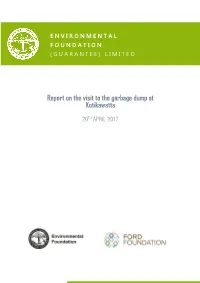 Report on the Visit to the Garbage Dump at Kotikawatta
