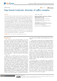 Snps Based Molecular Diversity of Coffea Canephor