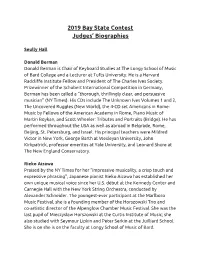 2019 Bay State Contest Judges' Biographies