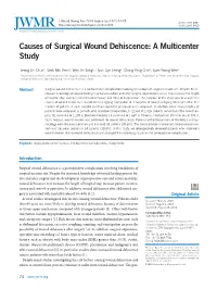 Causes of Surgical Wound Dehiscence: a Multicenter Study