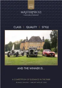 Class Quality Style and the Winner Is