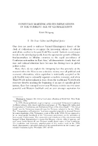Confucian Marxism and Its Implications in the Current Age of Globalization
