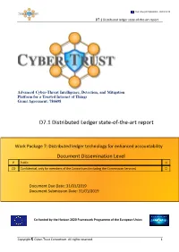 D7.1 Distributed Ledger State-Of-The-Art Report