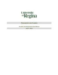 Department of Philosophy and Classics Self-Study