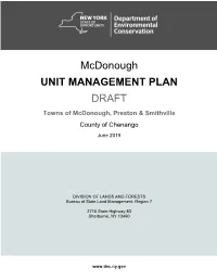 Draft Mcdonough Unit Management Plan