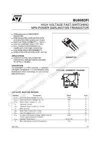 High Voltage Fast-Switching Npn Power Darlington Transistor